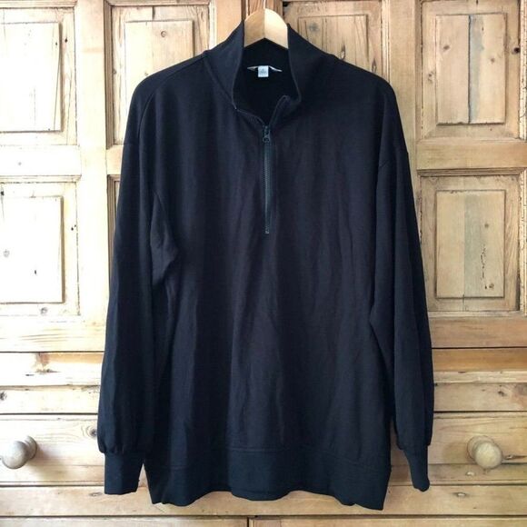 Women's Three Dots XL Extra Large Black Quarter Zip Pullover Sweater‎ - Picture 1 of 7